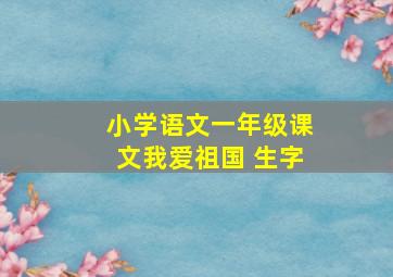 小学语文一年级课文我爱祖国 生字